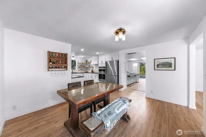 Great dining room just off of the kitchen with entry into the living room