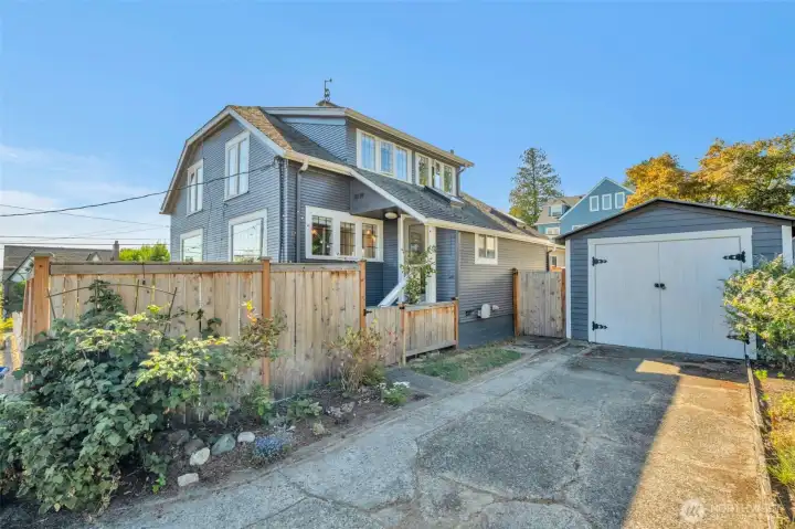 Detached garage and off street parking