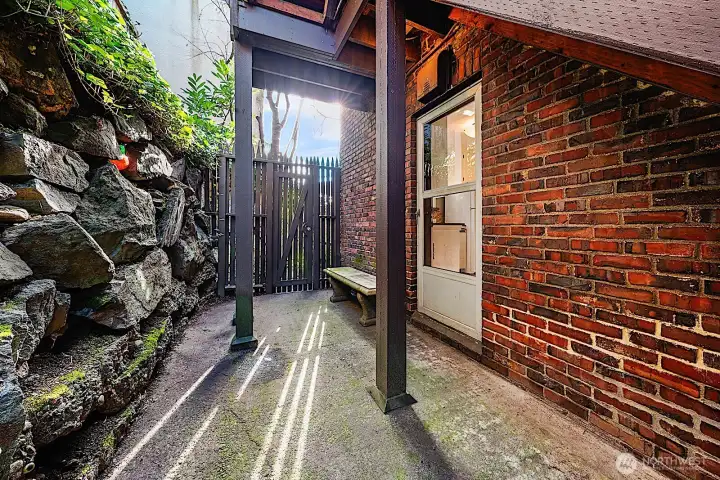 Patio outside your back door.