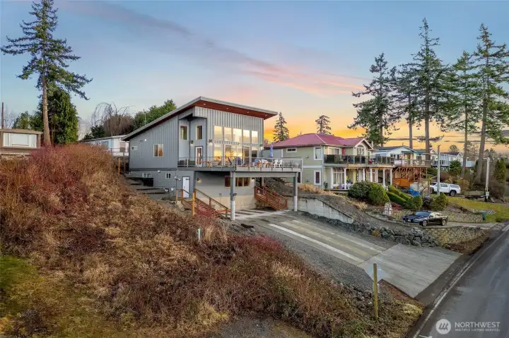 slightly up so you wont flood