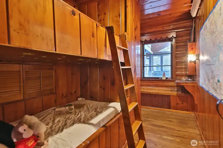 The attached bunk room adds charm and flexibility.