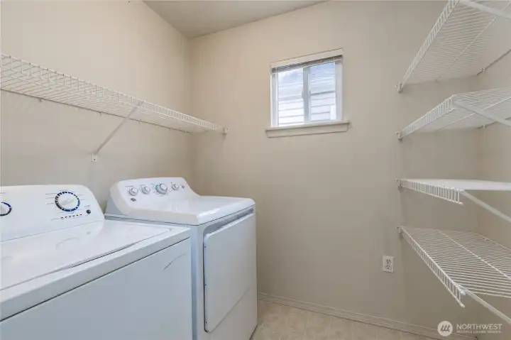 Convenient upstairs laundry room
