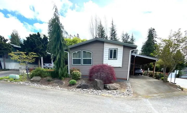 A carport designed to accommodate two cars.
