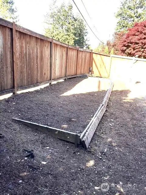 Raised garden bed ready for planting.