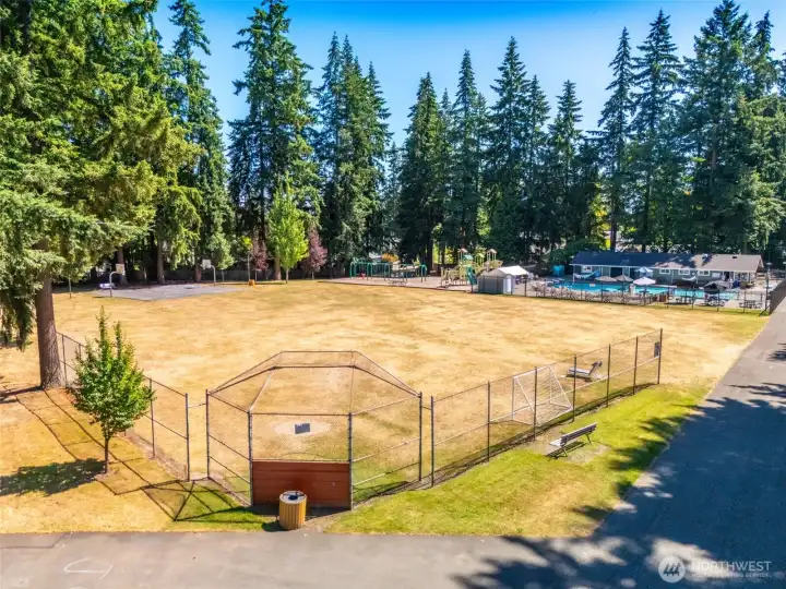 Athletic fields, trails 1 block nearby