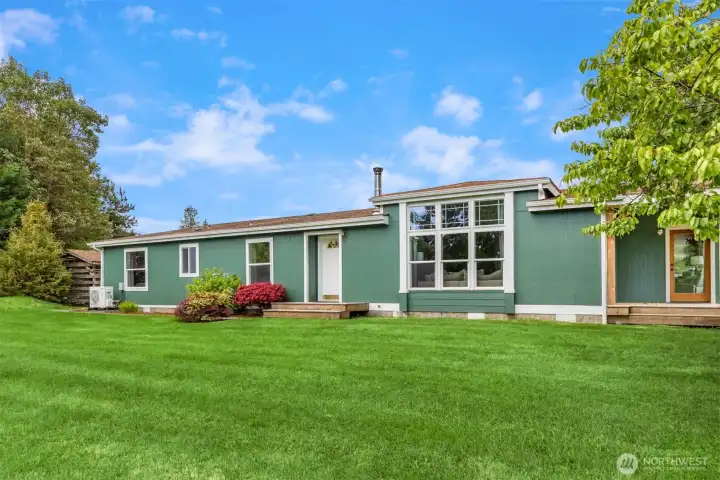Large windows allow for lots of natural light.
