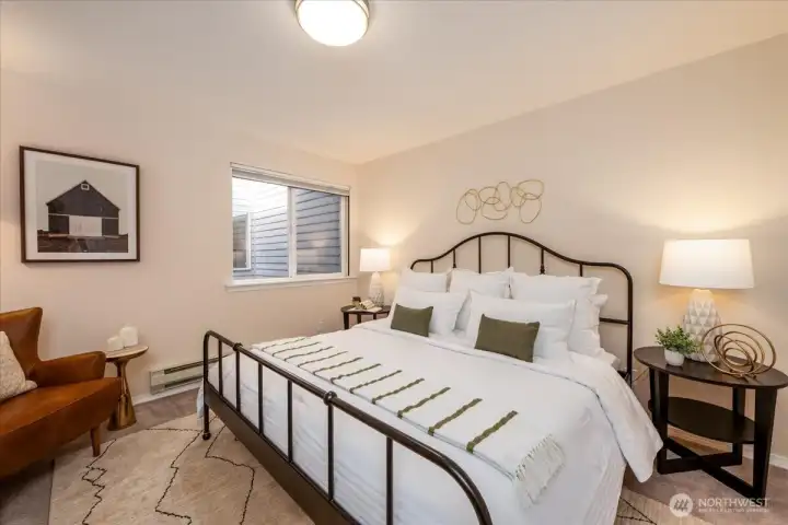 Large bedroom is big enough for a king size bed!