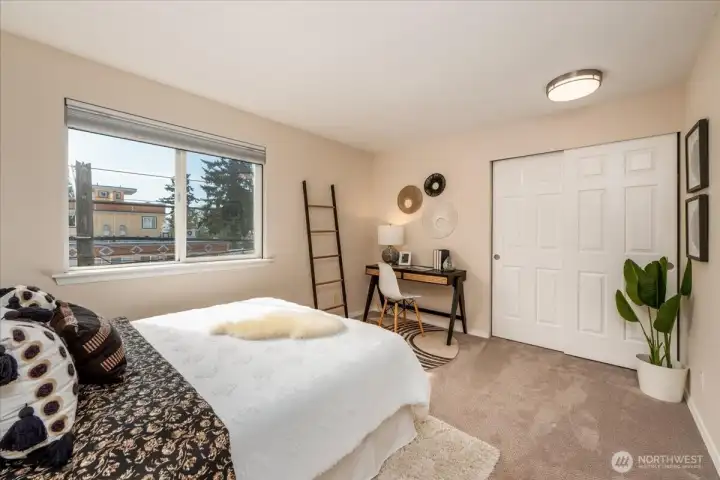 Second bedroom has sunny, west-facing views
