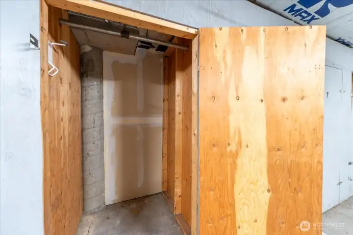 Your extra storage unit is located in the garage.