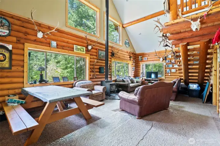 Lots of windows allow plenty of light and a great view and there is plenty of room for enjoying large gatherings.