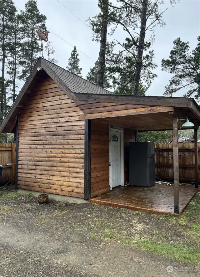 Custom built outbuilding with power.