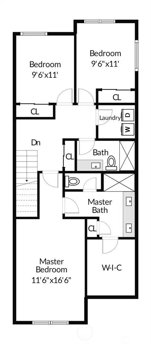 Top level level of home - with locations and dimensions of rooms.
