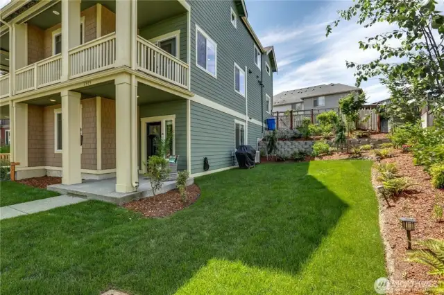 Side Yard and Covered Entry.