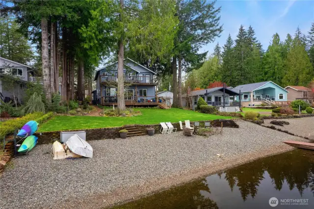 75 feet of beach front with fire pit.