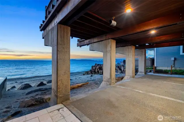 back patio perfectly positioned right on the beach, where the shoreline becomes an extension of your living space.