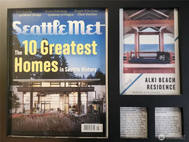 Named one of the 10 greatest homes in Seattle history by Seattle Met magazine.