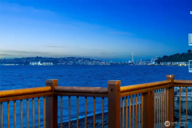 Downtown Seattle and space needle views from the living areas and deck.