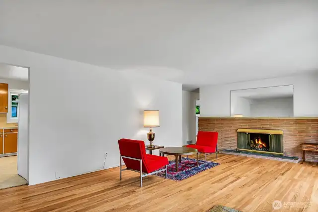 Wood burning fireplace in livingroom
