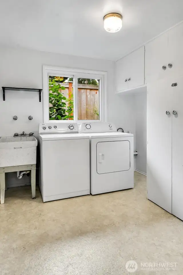 Utility room has sink