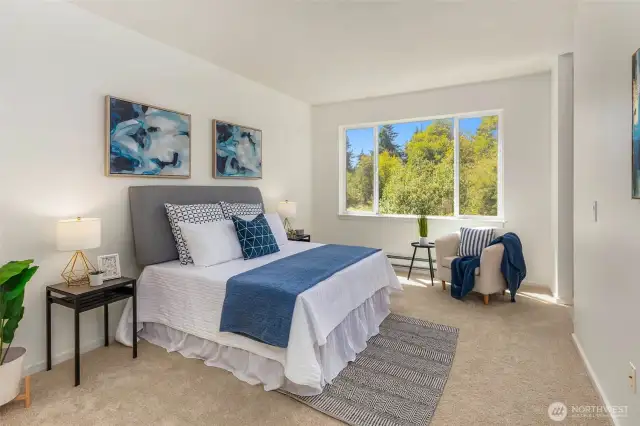 Oversized primary suite.