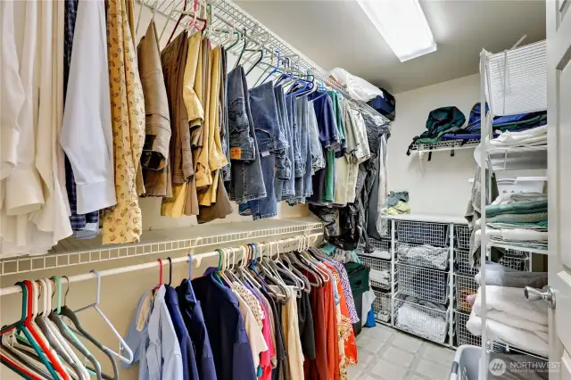 Primary bedroom with walk in closet