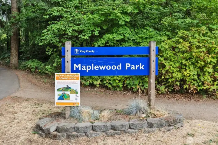 Across the street from Maplewood Park which is getting a brand new play structure.
