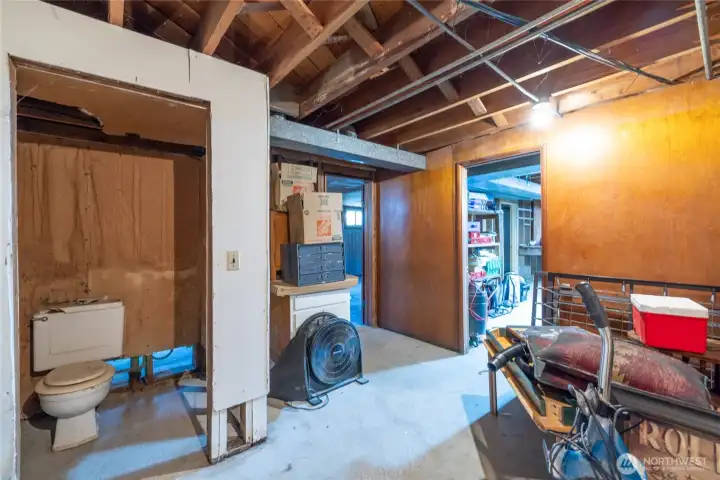 Basement bathroom possibilities.