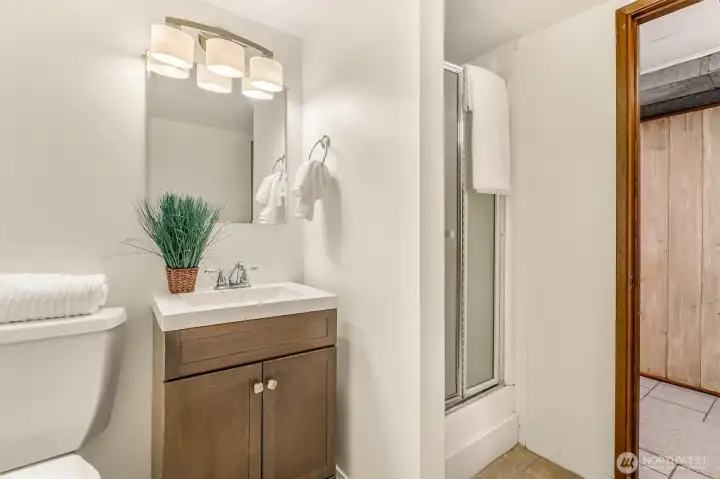 Lower level 3/4 bath with shower