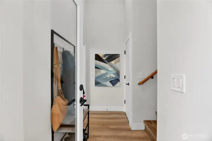 Entry and Stairway Leading to the Living Level.