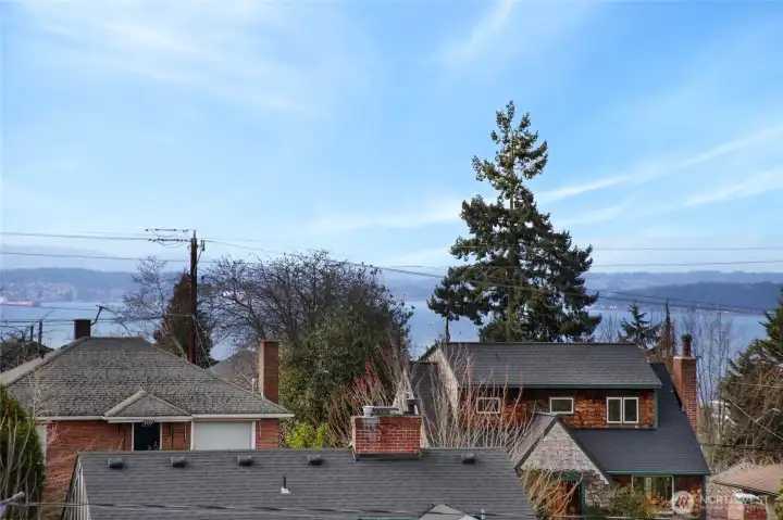 Views of Puget Sound and the Olympic Mountains.