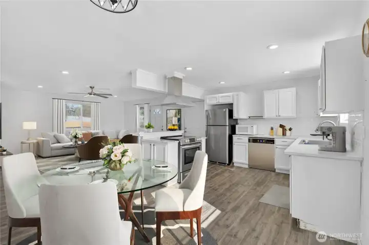 Virtually staged including dishwasher.