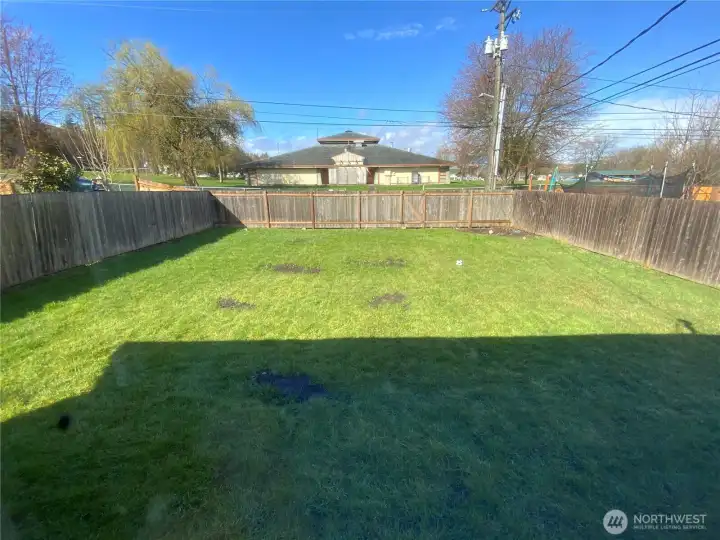 Large fenced back yard