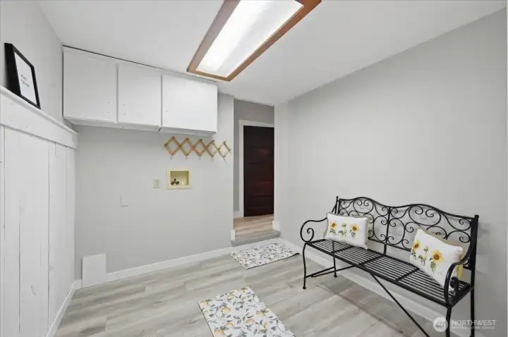 Mudroom adjacent to the carport makes transitioning from the outside to the inside easy.