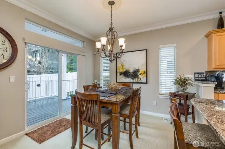 Host with ease in this versatile dining space, designed to accommodate everything from casual brunches to formal holiday dinners