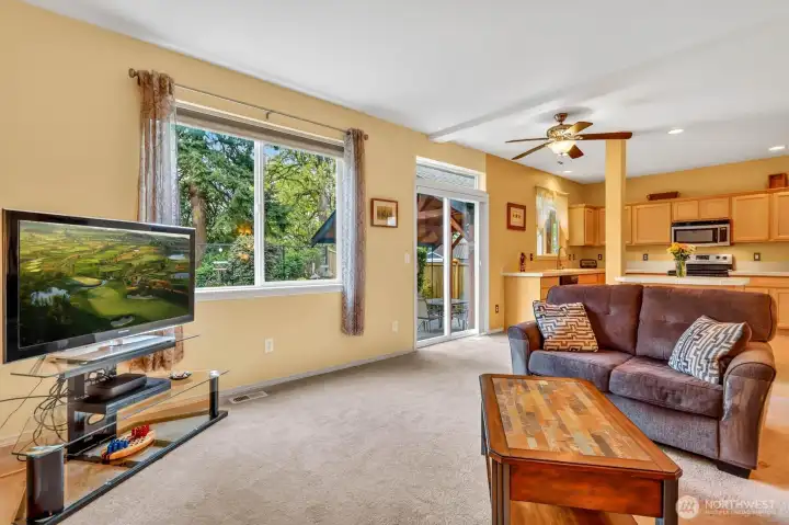 Relax and and enjoy calming views of the backyard.