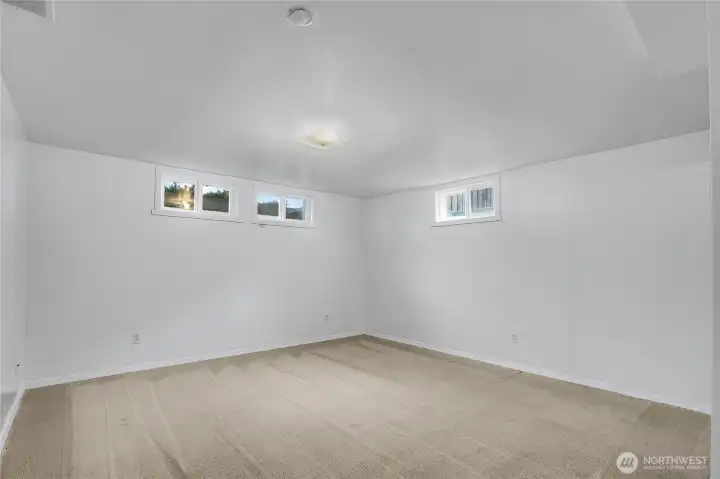 Fourth bedroom on lower level with fresh paint!