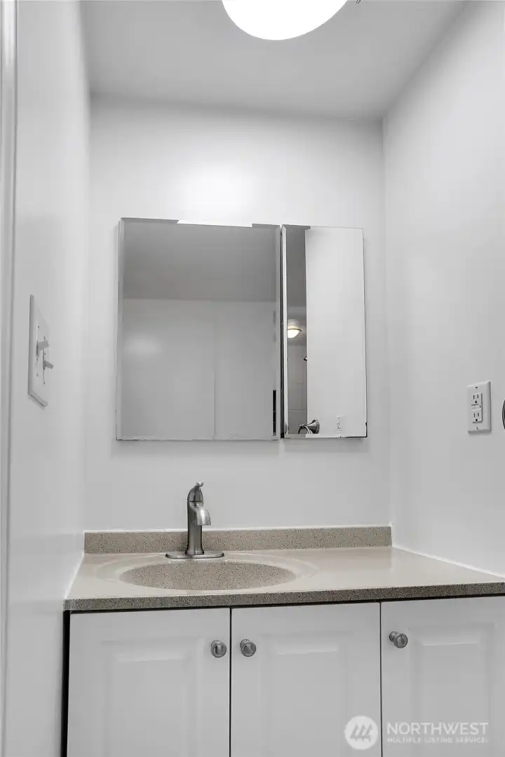 Updated 3/4 bathroom on lower level with shower