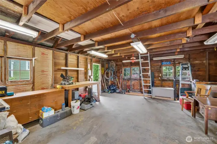 Well preserved original garage with attic for more storage Well preserved original garage with attic for more storage
