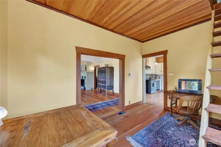 Tongue and groove ceiling adds more warmth Tongue and groove ceiling adds more warmth