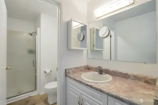Primary bathroom with separated toilet