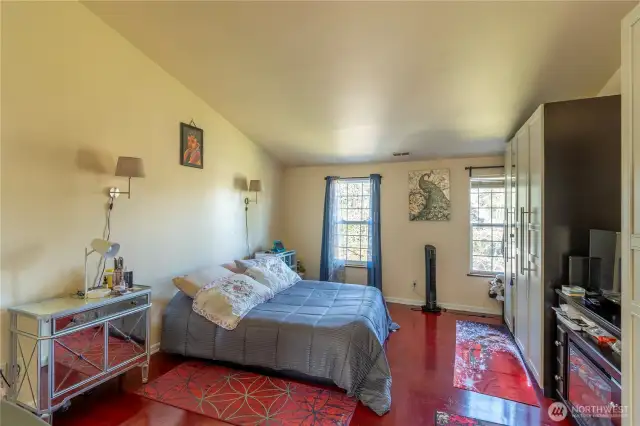 Large primary suite at the front of the home. Two bathrooms upstairs.
