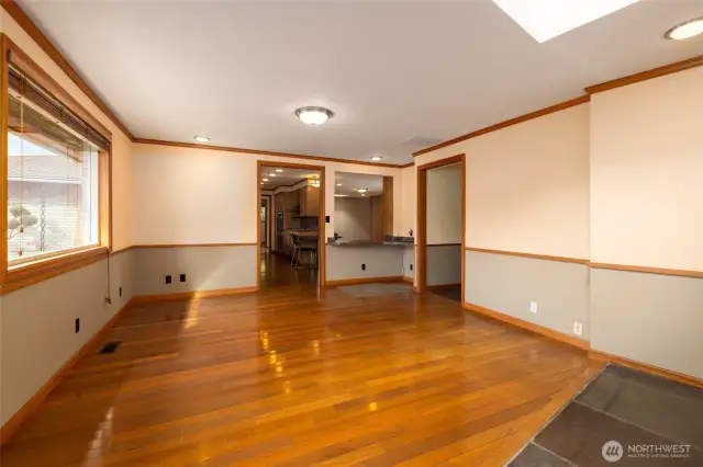 Family Room with Built-in Desk Area