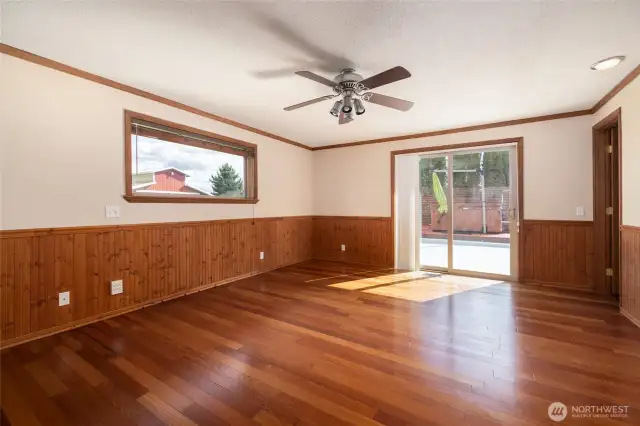 Primary Bedroom Suite with private entry to back patio