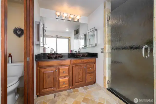 Primary Bath wtih oversized walk-in tiled shower
