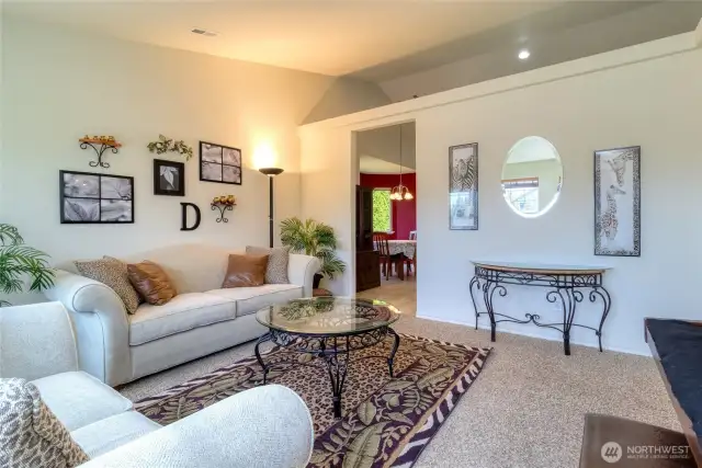 Vaulted ceilings create a spacious open feel