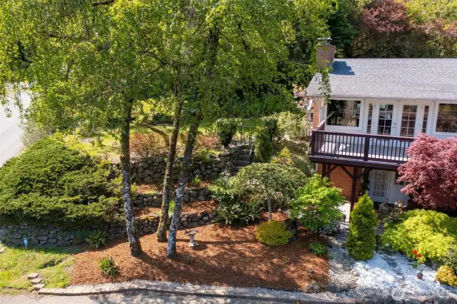 Bonus space! This home also features a full MIL apartment downstairs! See that lower entry door to the right of the red-leaf maple? No stairs to navigate!