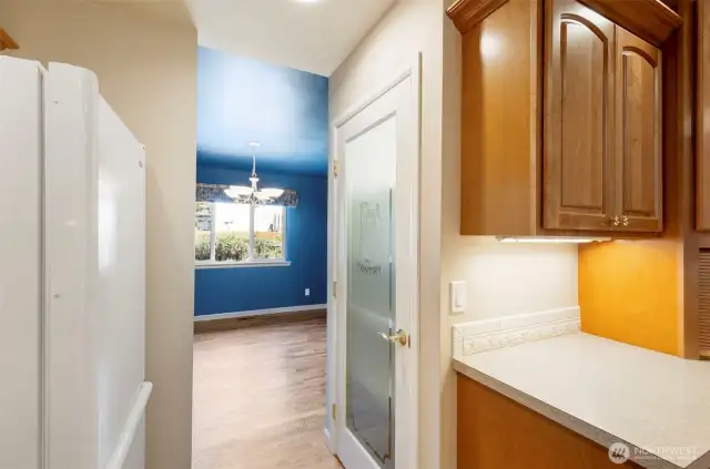 Kitchen, Pantry (Lit) and Dining Room