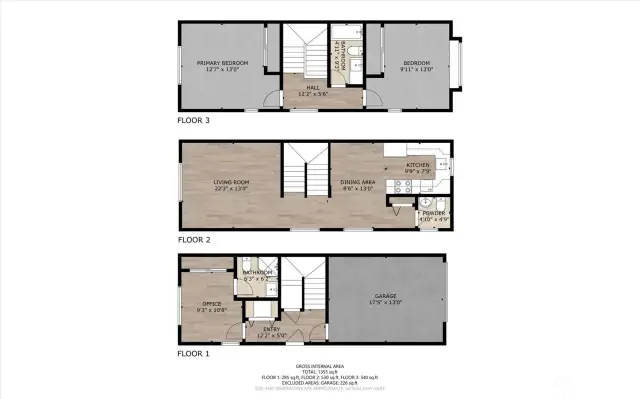 Floor plans, all levels