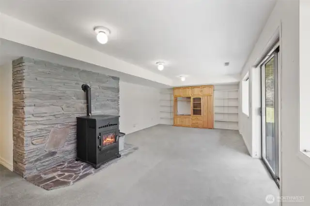 Family room pellet stove