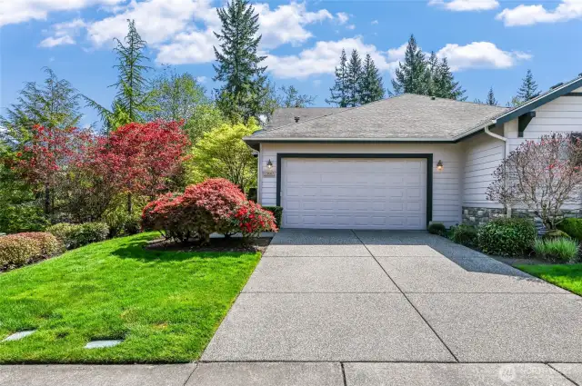 Two car garage and good guest parking in the driveway.